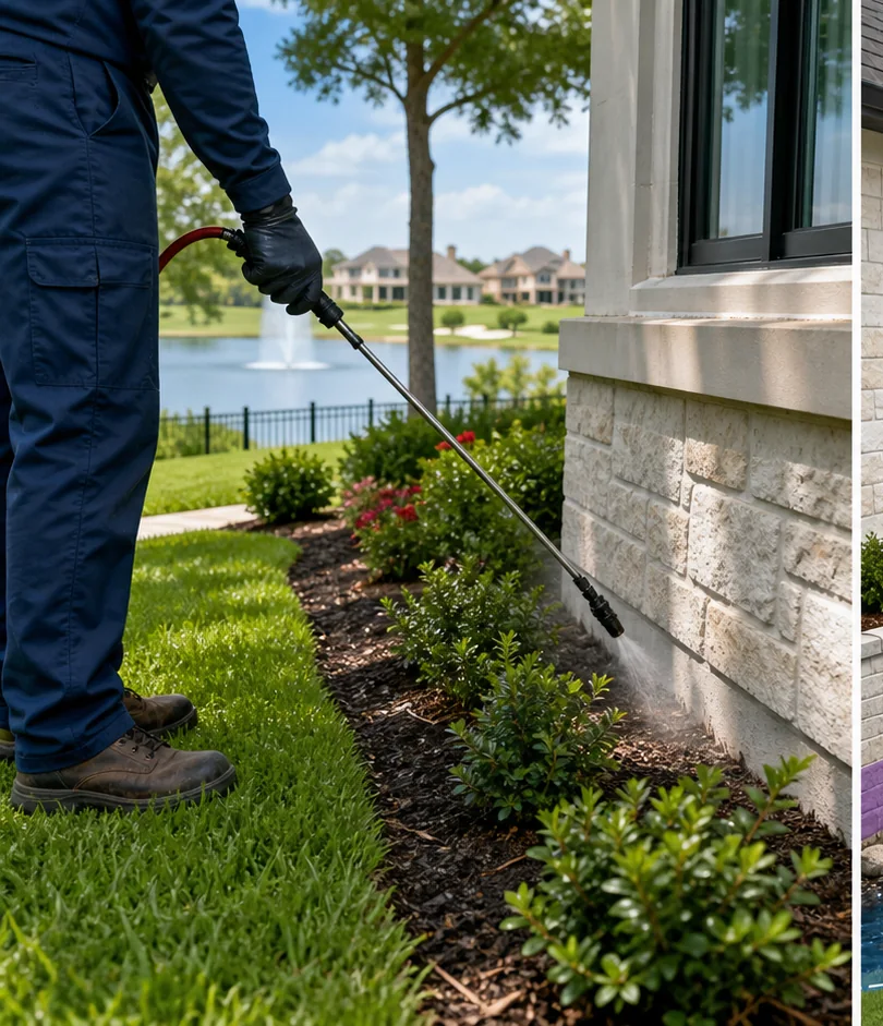 Pest Control referral guidance for DeCordova homes with golf-course moisture, lake insects, fire ants, and exterior barriers.